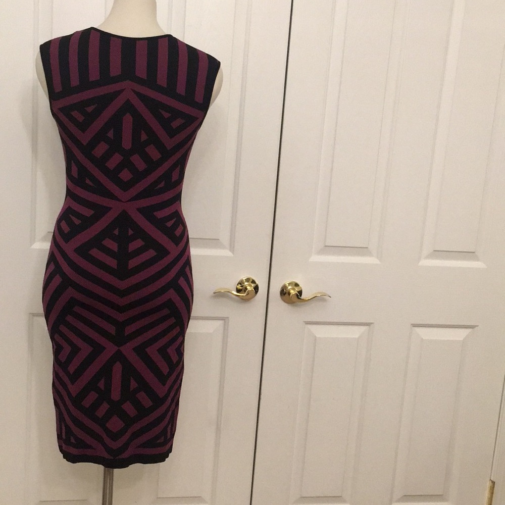 RVN Bodycon Stripe Printed Stretch Knit dress - Picture 3 of 5
